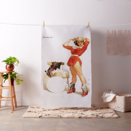 Western Cowgirl Iets nieuws - Lg Print Stof
