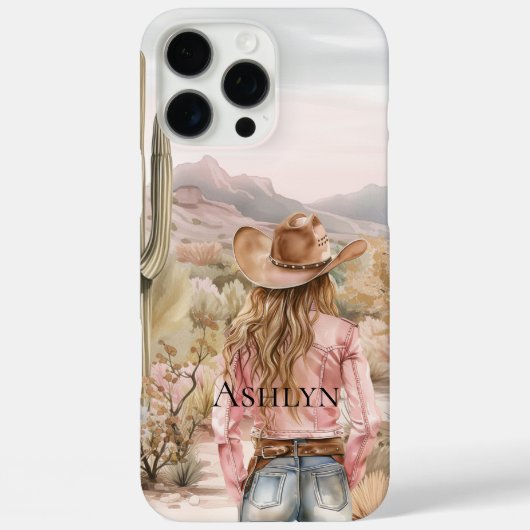 Western Cowgirl in het roze Case-Mate iPhone Case (Achterkant)