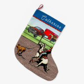Western Cowgirl Kalf Roping Grote Kerstsok (Voorkant (Hangend))