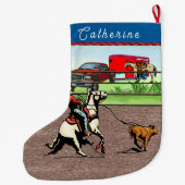 Western Cowgirl Kalf Roping Grote Kerstsok (Achterkant)