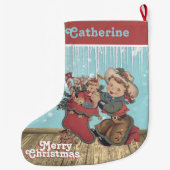  Western Cowgirl Kind en kerst kous Grote Kerstsok (Achterkant)