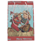 Western Cowgirl Kind en kerst kous Medium Cadeauzakje (Voorkant)