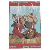 Western Cowgirl Kind en kerst kous Medium Cadeauzakje (Achterkant)