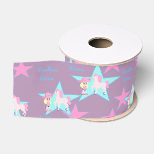 Western Cowgirl Kind met paardenrodeo Star 3 " Grosgrain Lint