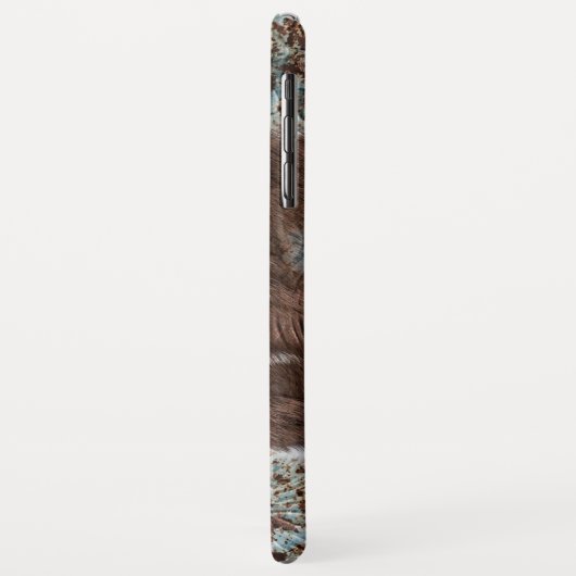 Western Cowgirl Koeienhuid bruin leder Case-Mate iPhone Case (Achterkant/links)