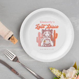 Western Cowgirl Laatste Disco Bachelorette Feest  Papieren Bordje