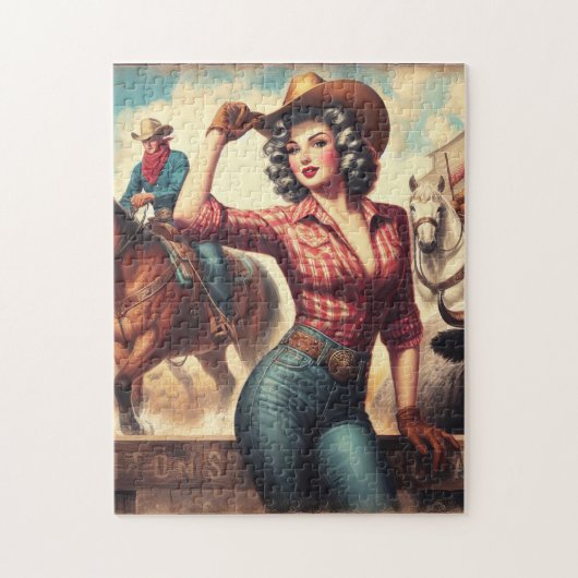 Western Cowgirl Legpuzzel (Verticaal)