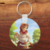Western Cowgirl Monogrammed Sleutelhanger (Voorkant)