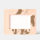 Western Cowgirl on Horse Gegraveerde Lijstjes (Voorkant)