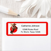 Western cowgirl op fokpaard etiket (Insitu)