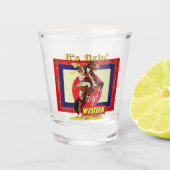 Western cowgirl op fokpaard Western worden Shot Glas (Voorkant)
