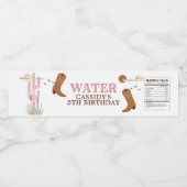 Western Cowgirl op label waterflesje op dag Waterfles Etiket (Enkel label)