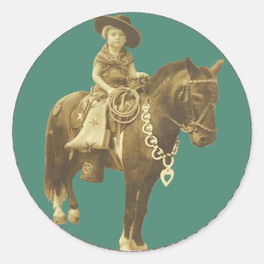 Western  cowgirl op Stickers (Voorkant)