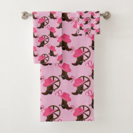 Western Cowgirl Pet en Boots Bad Handdoek
