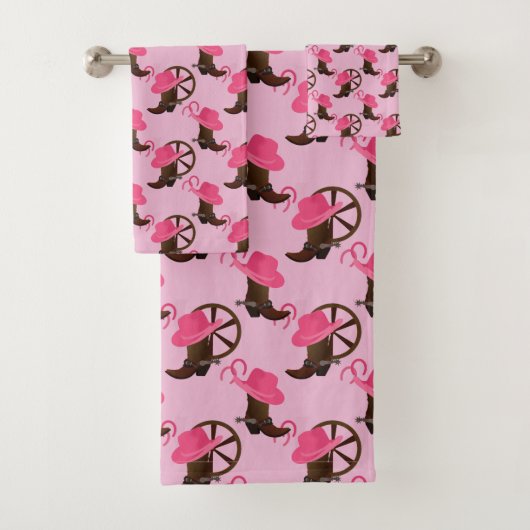 Western Cowgirl Pet en Boots Bad Handdoek (Insitu)