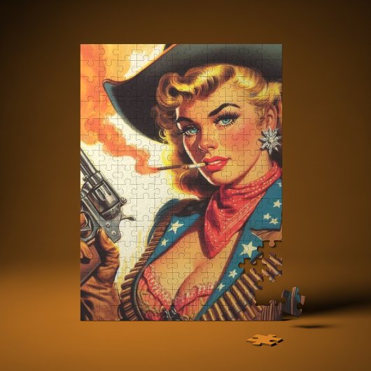  Western Cowgirl Pin Up Legpuzzel