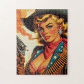  Western Cowgirl Pin Up Legpuzzel (Verticaal)