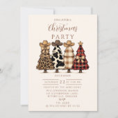 Western Cowgirl Plaid Leopard Christmas Kaart (Voorkant)