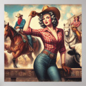  Western Cowgirl Poster (Voorkant)