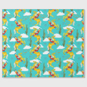 Western Cowgirl Retro Patterned Cadeaupapier (Vlak)