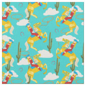 Western Cowgirl Retro Patterned Stof (Close Up)