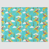 Western Cowgirl Retro Patterned Tissuepapier (Voorkant)