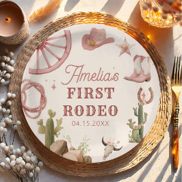 Western Cowgirl Rodeo Birthday Paper Plate Papieren Bordje