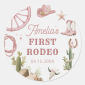 Western Cowgirl Rodeo Birthday Sticker (Voorkant)