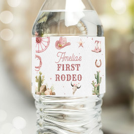 Western Cowgirl Rodeo Birthday Waterfles Etiket