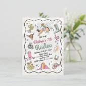 Western Cowgirl Rodeo hand getekend Verjaardag Kaart (Staand voorkant)