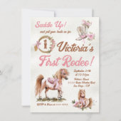 Western Cowgirl Rodeo Pink Bow Pony Verjaardag Kaart (Voorkant)