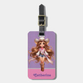Western Cowgirl Rodeo Princess 1 Gepersonaliseerd Bagagelabel (Voorkant verticaal)
