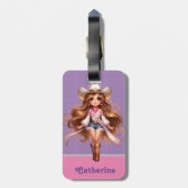 Western Cowgirl Rodeo Princess 1 Gepersonaliseerd Bagagelabel (Achterkant verticaal)