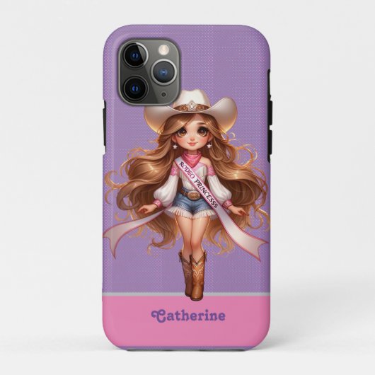 Western Cowgirl Rodeo Princess 1 Gepersonaliseerd Case-Mate iPhone Case (Achterkant)