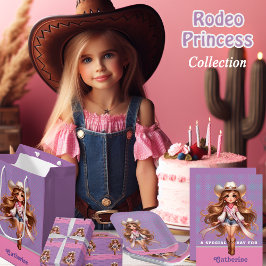 Western Cowgirl Rodeo Princess 1 Gepersonaliseerd Kaart