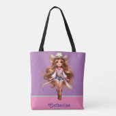 Western Cowgirl Rodeo Princess 1 Gepersonaliseerd Tote Bag (Achterkant)