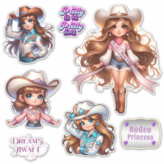 Western Cowgirl Rodeo Princess 1 Sticker (Voorkant)
