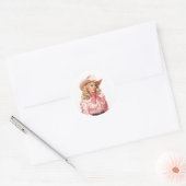  Western Cowgirl Ronde Sticker (Envelop)