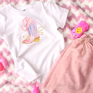 Western Cowgirl Roze Gepersonaliseerd T-shirt