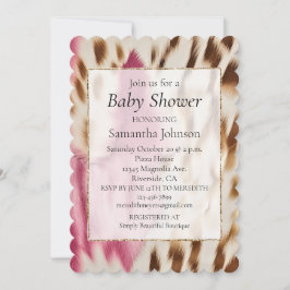 Western Cowgirl Roze Gold Cream Koeienhuid Kaart