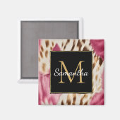 Western Cowgirl Roze Goud Wit Koeienhuid Magneet (Voorkant / Achterkant)