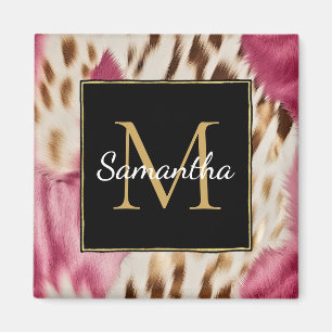 Western Cowgirl Roze Goud Wit Koeienhuid Magneet