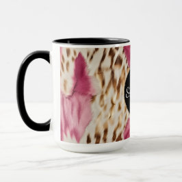 Western Cowgirl Roze Goud Wit Koeienhuid Mok