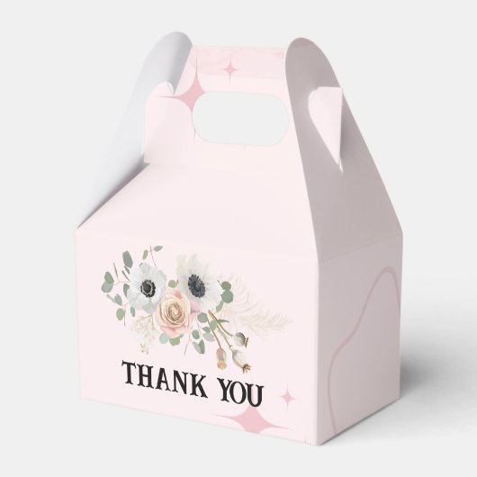 Western Cowgirl Roze Laarzen Petten Custom Bedankdoosjes (Achterkant)