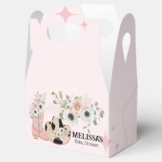 Western Cowgirl Roze Laarzen Petten Custom Bedankdoosjes (Geopend)