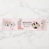 Western Cowgirl Roze Laarzen Petten op maat Waterfles Etiket (Enkel label)