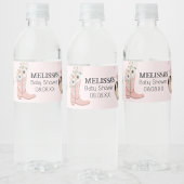 Western Cowgirl Roze Laarzen Petten op maat Waterfles Etiket