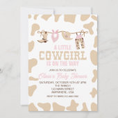 Western Cowgirl Roze Plaid Baby shower Uitnodiging (Voorkant)
