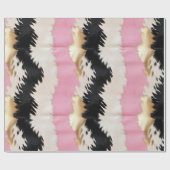 Western Cowgirl Roze Zwart Wit Goud Abstract Cadeaupapier (Vlak)