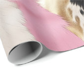 Western Cowgirl Roze Zwart Wit Goud Abstract Cadeaupapier (Rol Hoek)